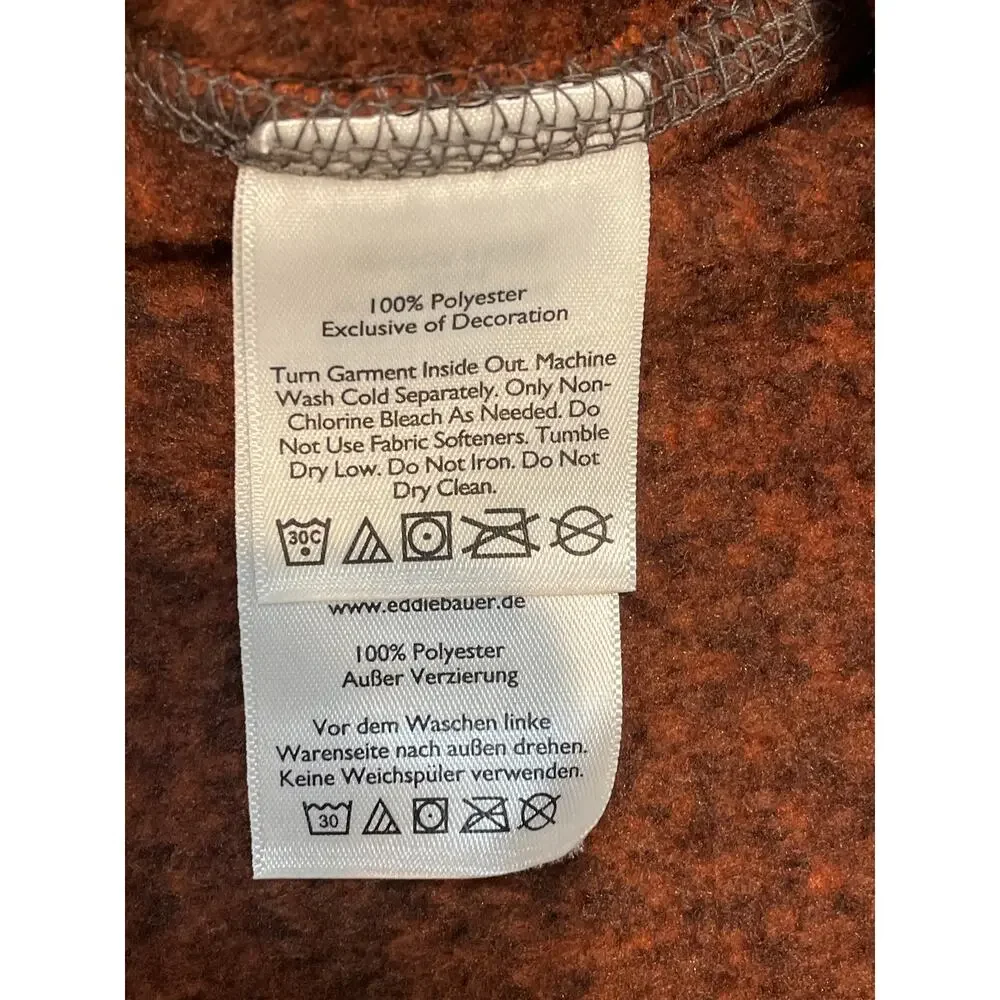Eddie Bauer Mens Terracotta Quarter Zip Pullover Size XL